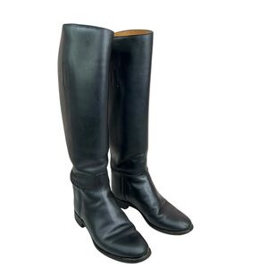Manfield & Sons England Black Leather Knee High Riding Boots Equestrian Womens 6